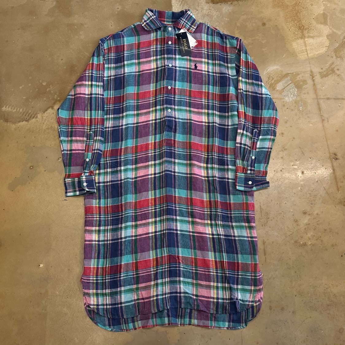 8 새상품 폴로랄프로렌 체크 린넨 원피스 상품이미지2