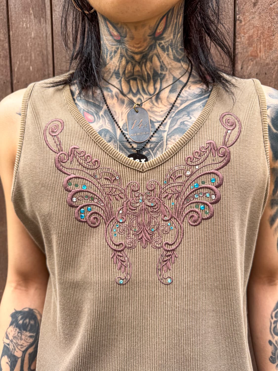 Butterfly Embroidery Sleeveless Top 상품이미지2