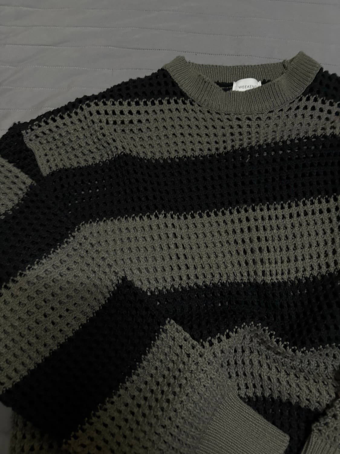 스트라이프 그물 니트 상품이미지2