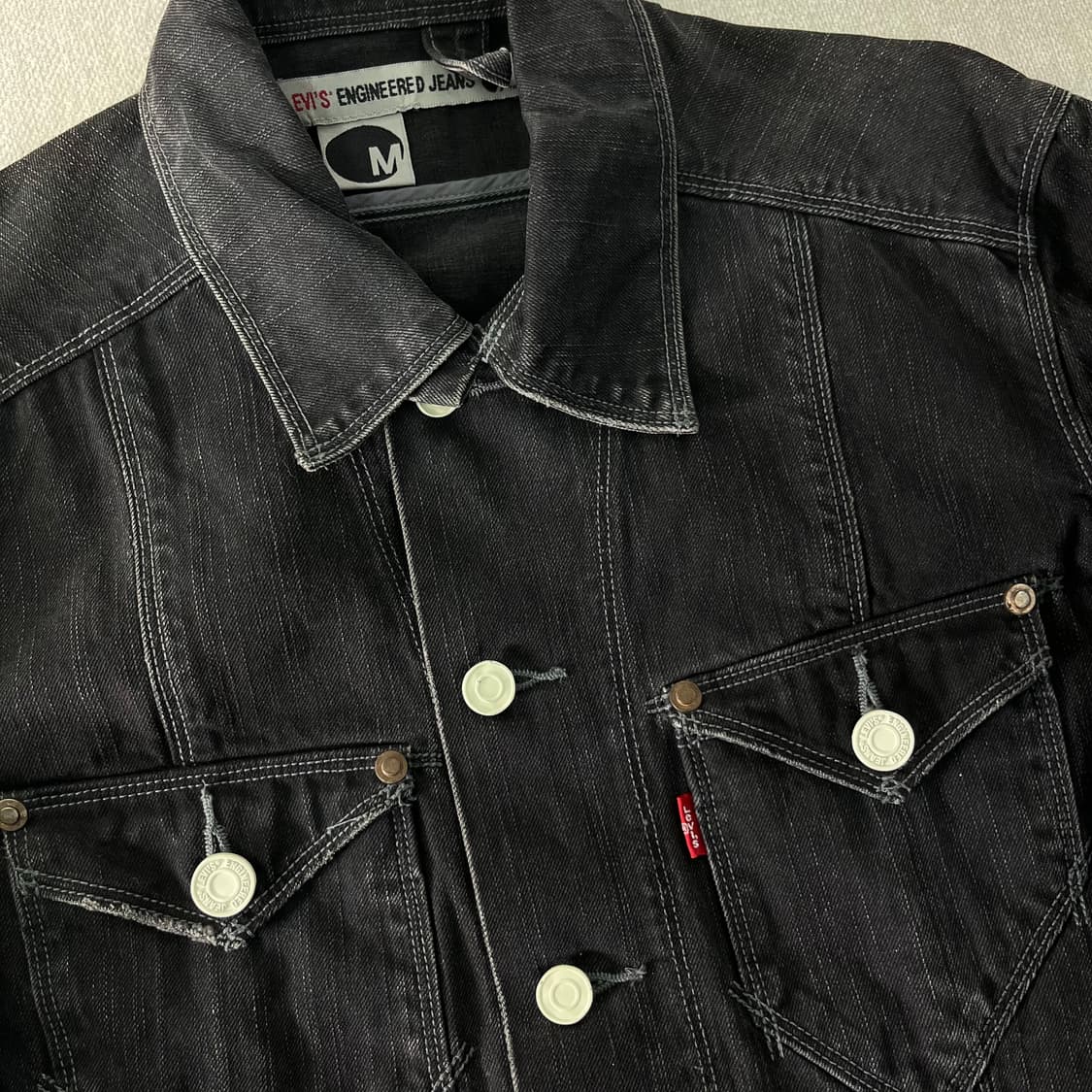 95 리바이스 엔지니어드 진 블랙 데님 자켓  상품이미지3