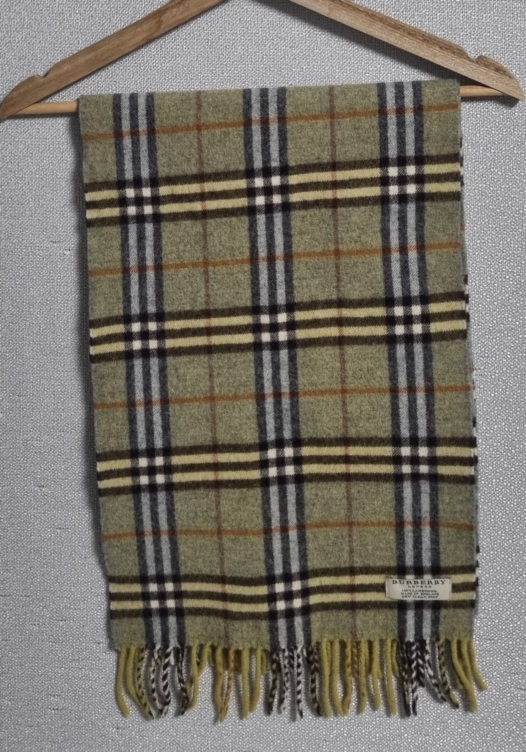 버버리 그린 노바체크 램스울100% 목도리  상품이미지1