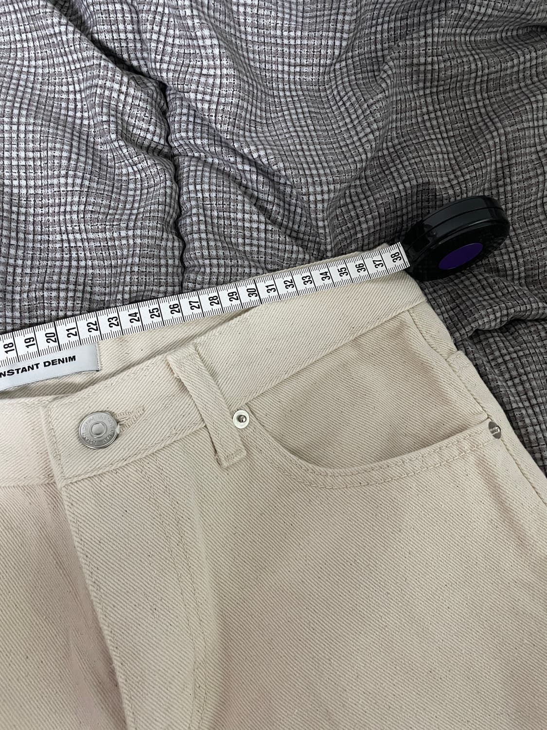 인스턴트 데님 아이보리 팬츠 28새상품 상품이미지3