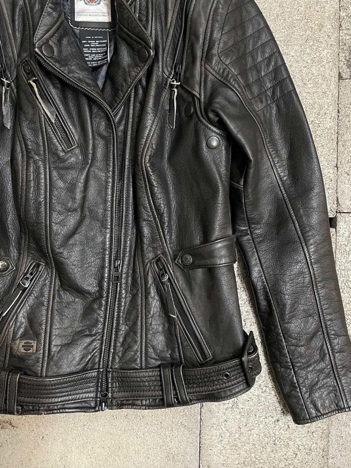 할리 데이비슨 컨버터블 모터사이클 레더 자켓 상품이미지3