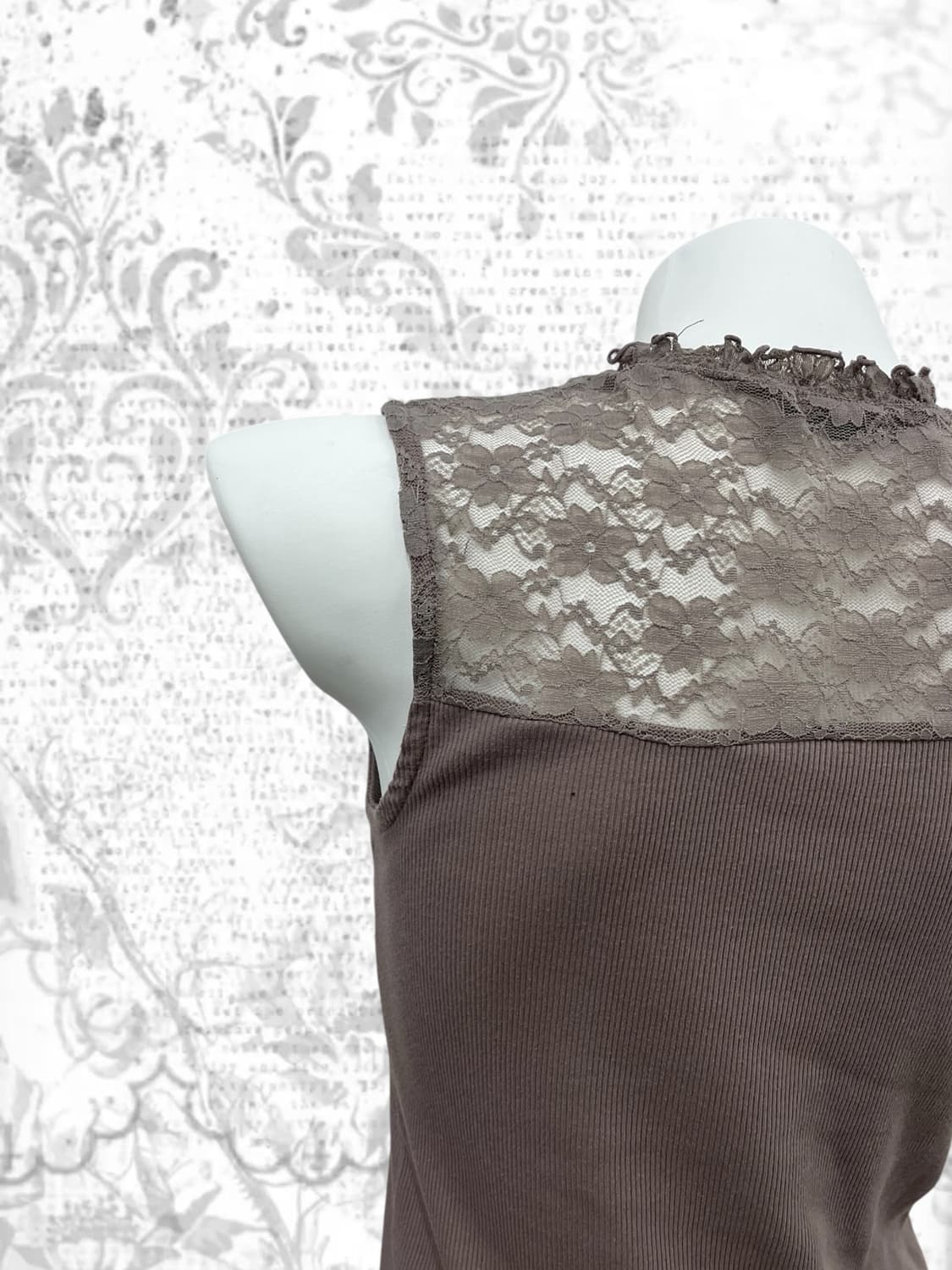flower frill lace turtle neck sleeveless 상품이미지5