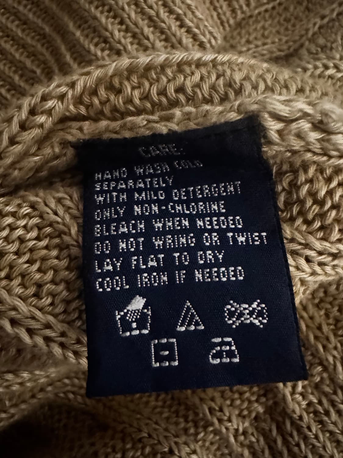 랄프로렌 딥브이넥 베이지 꽈배기 니트 상품이미지3