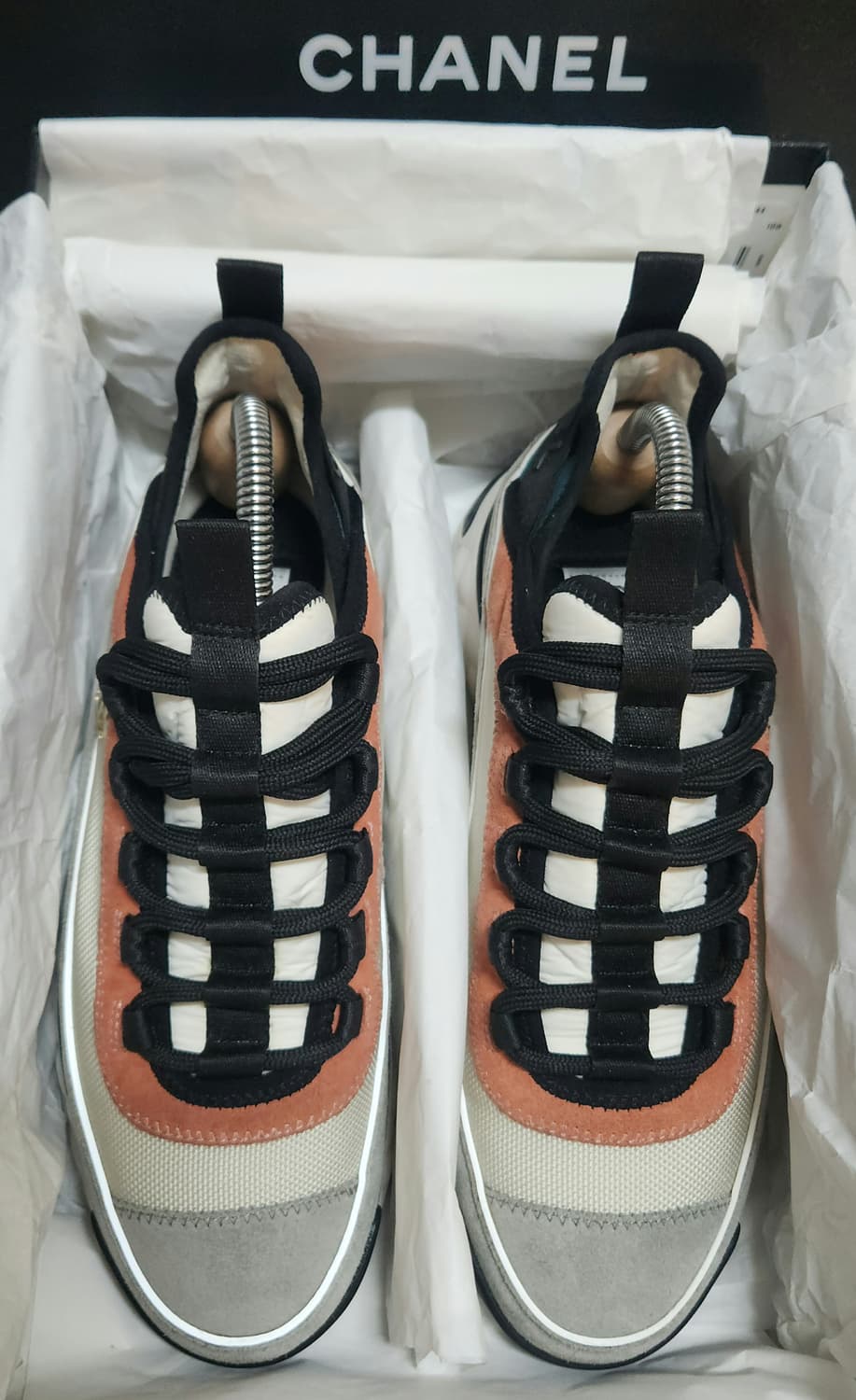 [정품 ] 샤넬 스니커즈 운동화 믹스드 파이버 스웨이드 카프스킨화이트37 상품이미지7