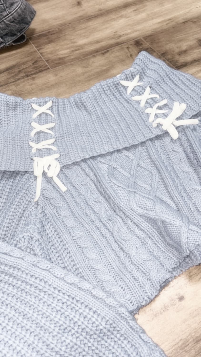 엑시즈팜 소라 레이스업 니트 오프숄더 모리 페어리 히메갸루 일본 빈티지 상품이미지2