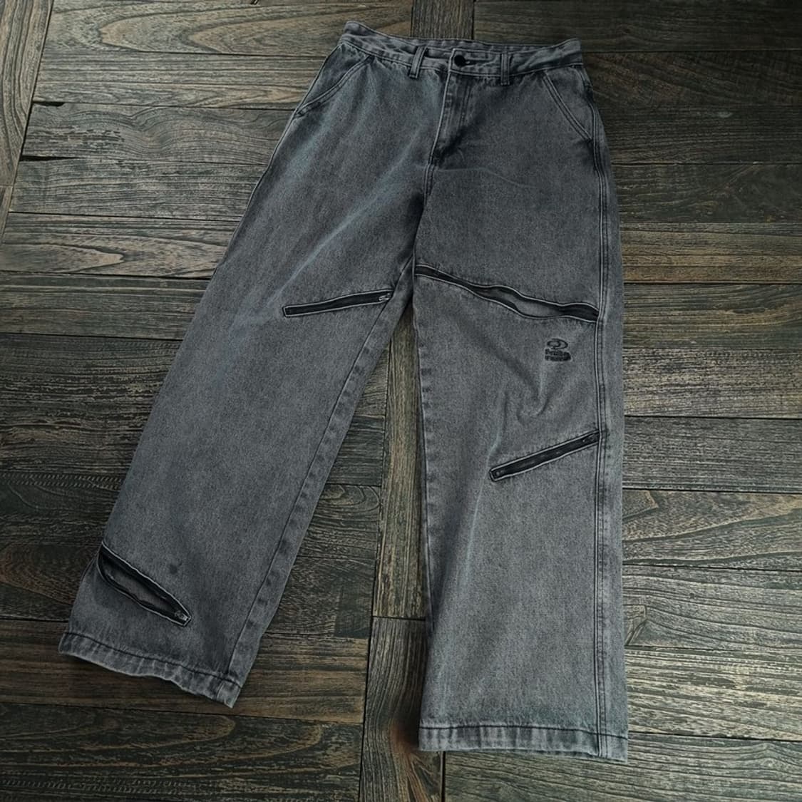 [트래블] 오픈 지퍼 워싱 데님 팬츠 그레이 M18653 상품이미지1