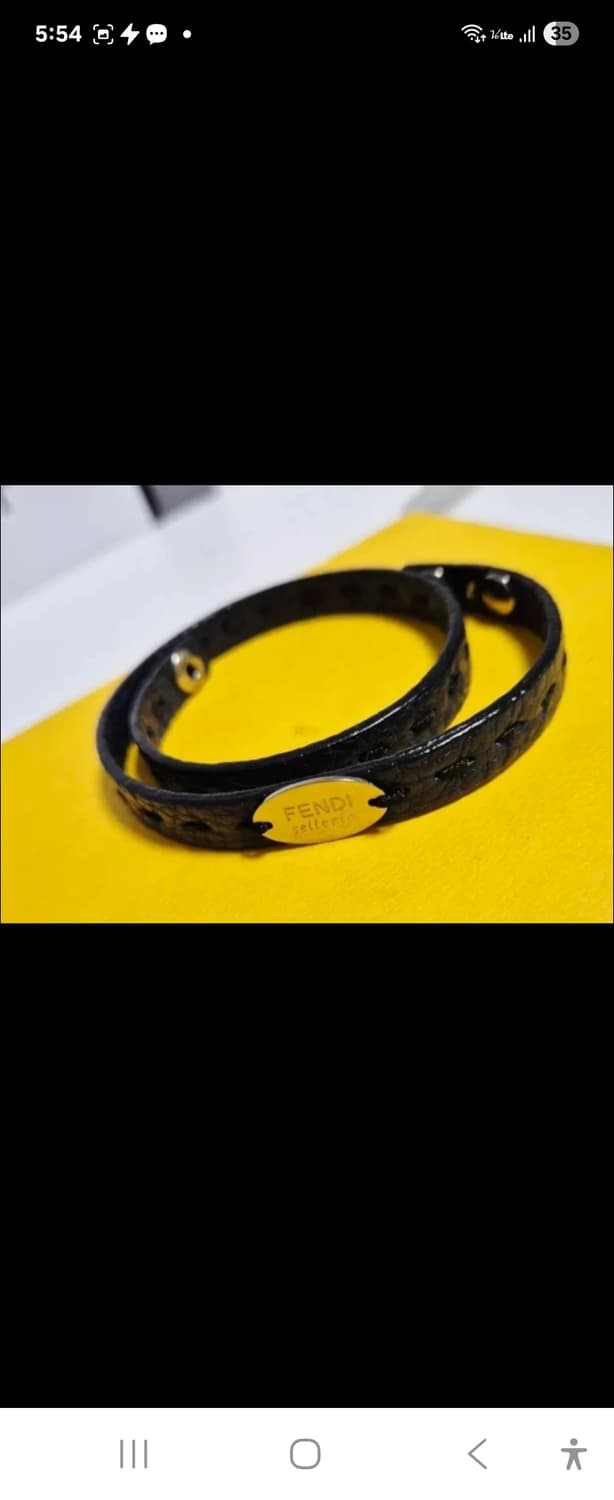 (정품)펜디 셀러리아 2줄 블랙 가죽 팔찌 상품이미지5