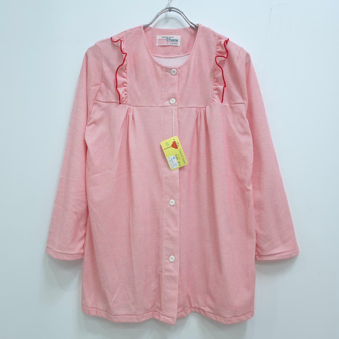 Cherry Charm 레드 체크 파자마 잠옷 세트 상품이미지2