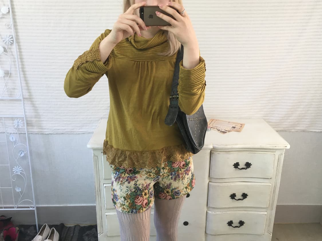 ingni jacquard antique floral half pants 상품이미지3