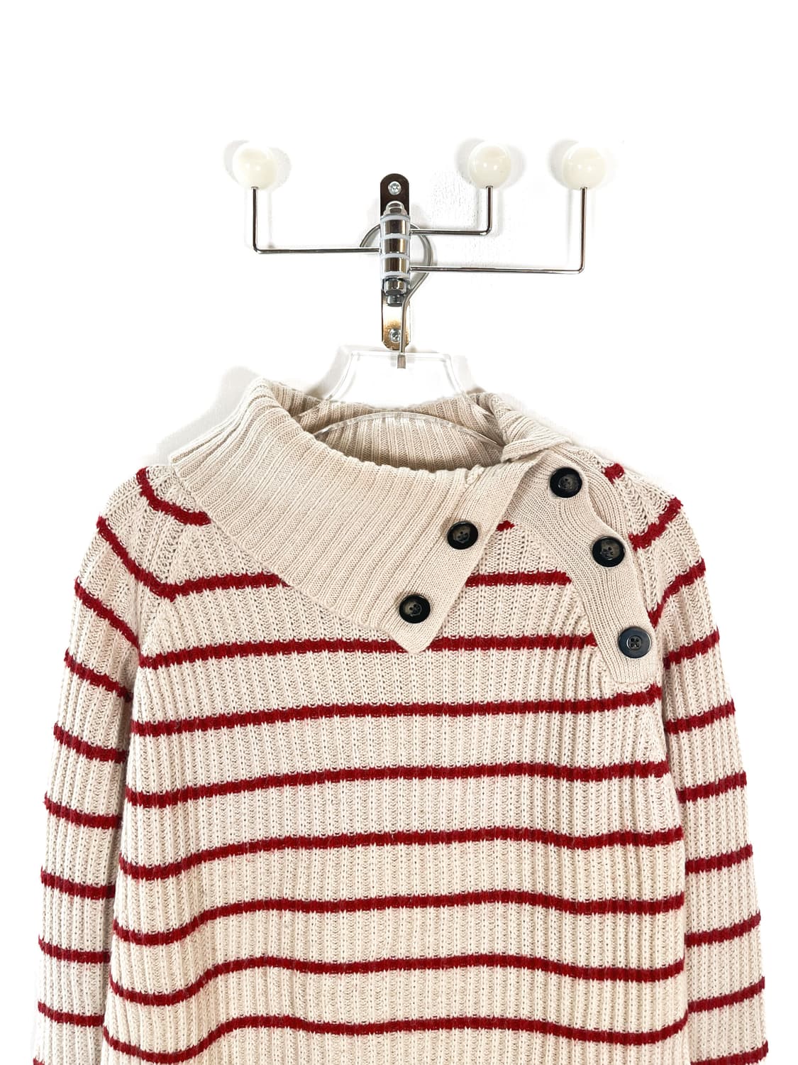 빈티지 스트라이프 세인트 버튼 울 스웨터 상품이미지2