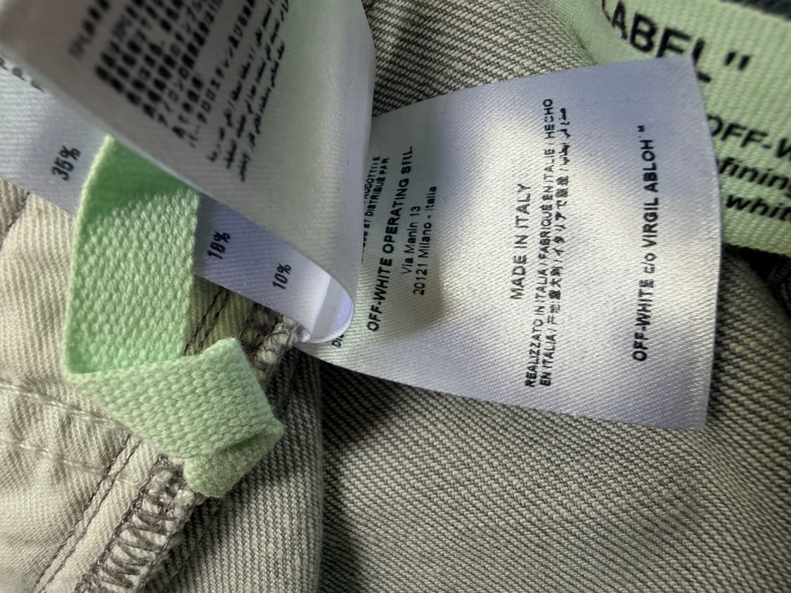 [오프화이트] 메인 라벨 다이아그 스트랩 스키니 진 - 그레이 상품이미지5