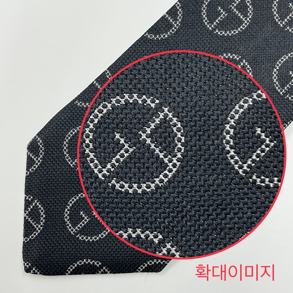 정품 명품 아르마니 넥타이 9cm 블랙 컬러 로고 패턴 상품이미지7
