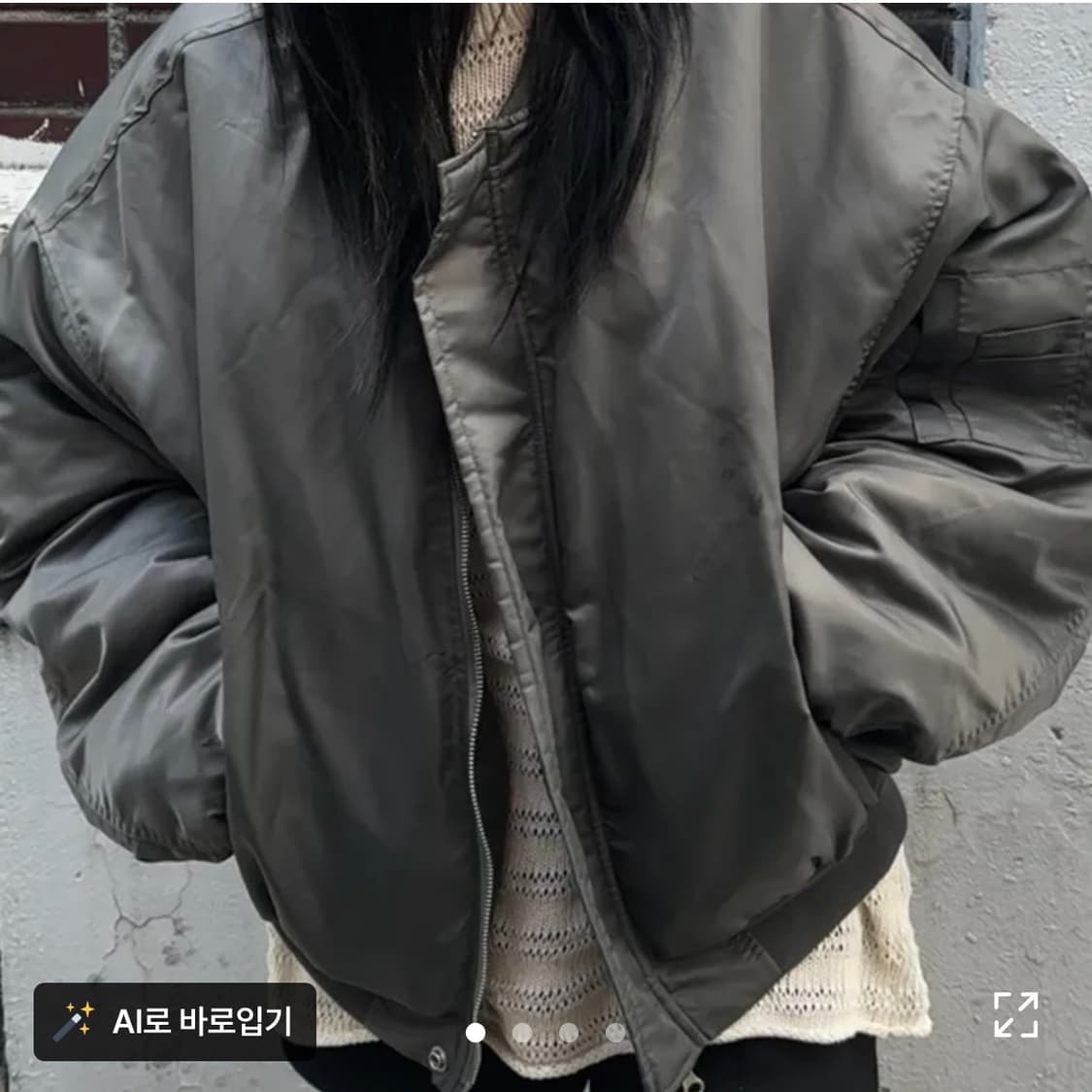 고도 ma-1 크롭 오버 항공점퍼 패딩 카키 상품이미지2