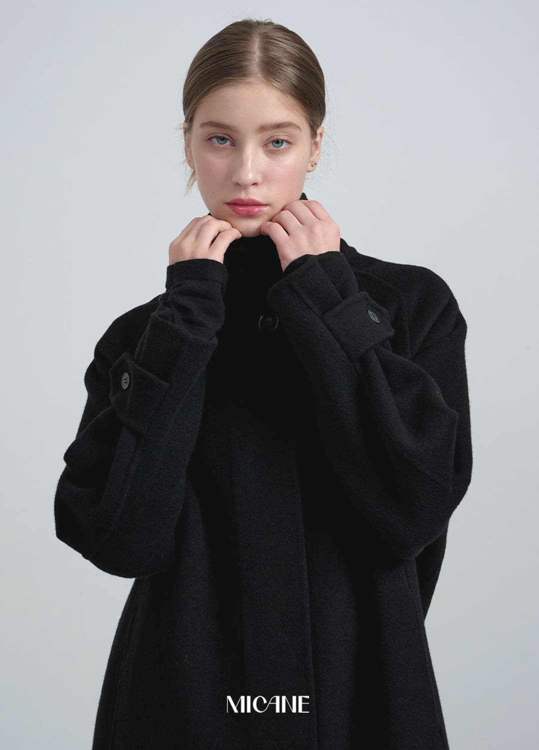 (새상품) 미케네 다비 핸드메이드 울 발마칸 코트 상품이미지5