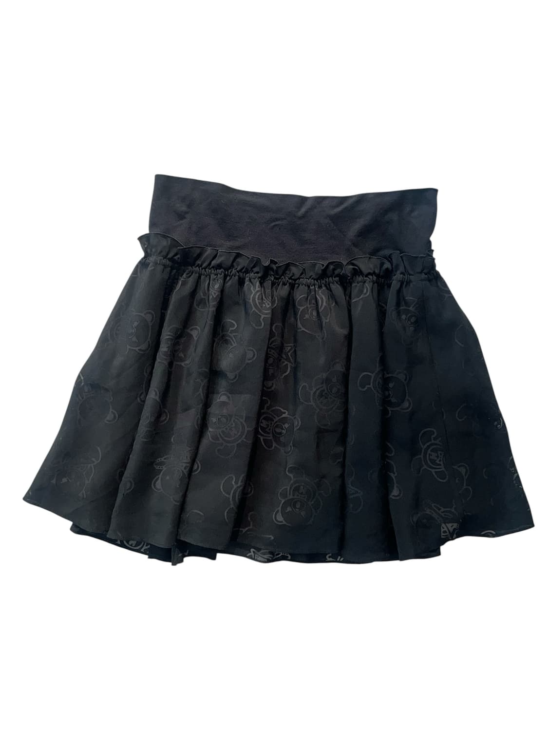 히스테릭 글래머 퍽베어 무늬 시스루 플레어 라인 프릴 미니 스커트 상품이미지1