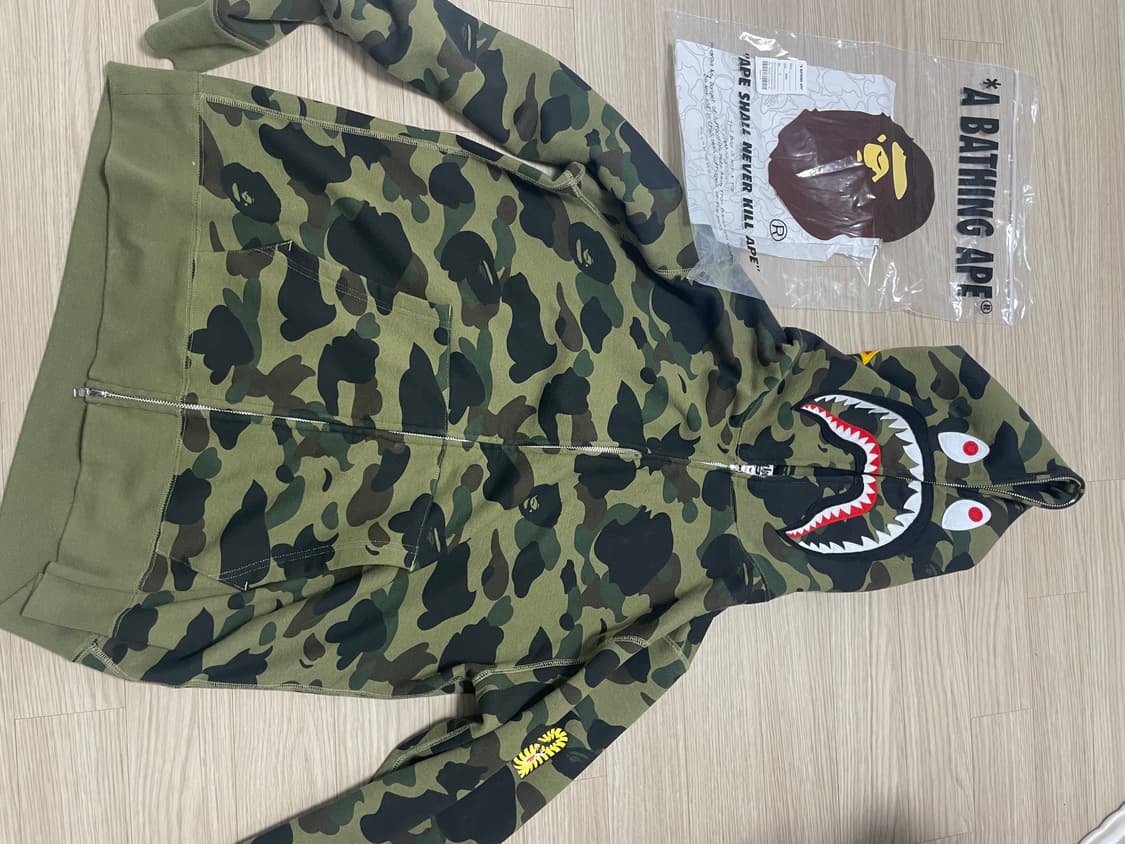 베이프 녹계 카모 후드집업 상품이미지1