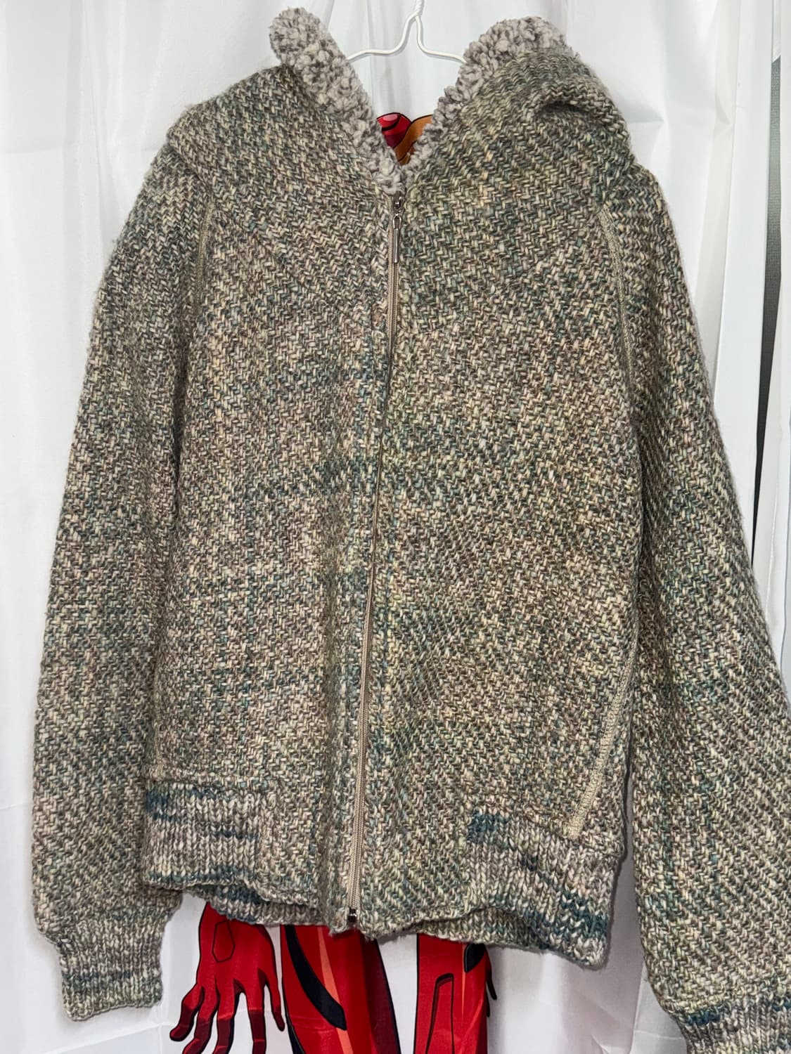 울 100 핸드메이드 양털 후드집업  상품이미지1