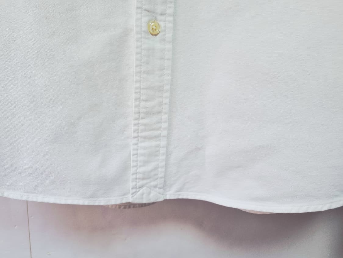 남성 QR 폴로 화이트 흰색 옥스퍼드 긴팔 남방 셔츠 상품이미지5