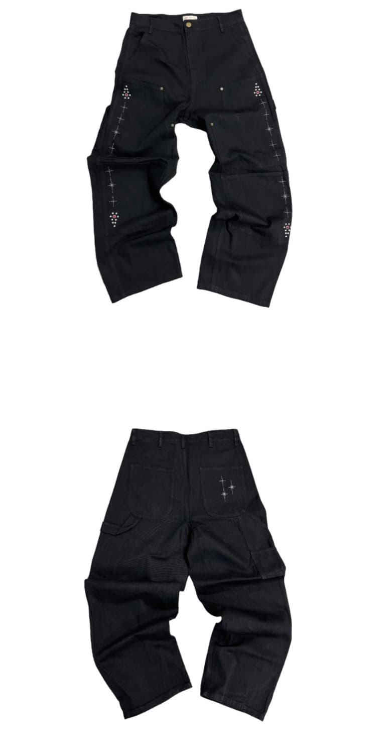 아오이로 페이크 스터드 더블니 블랙 상품이미지3