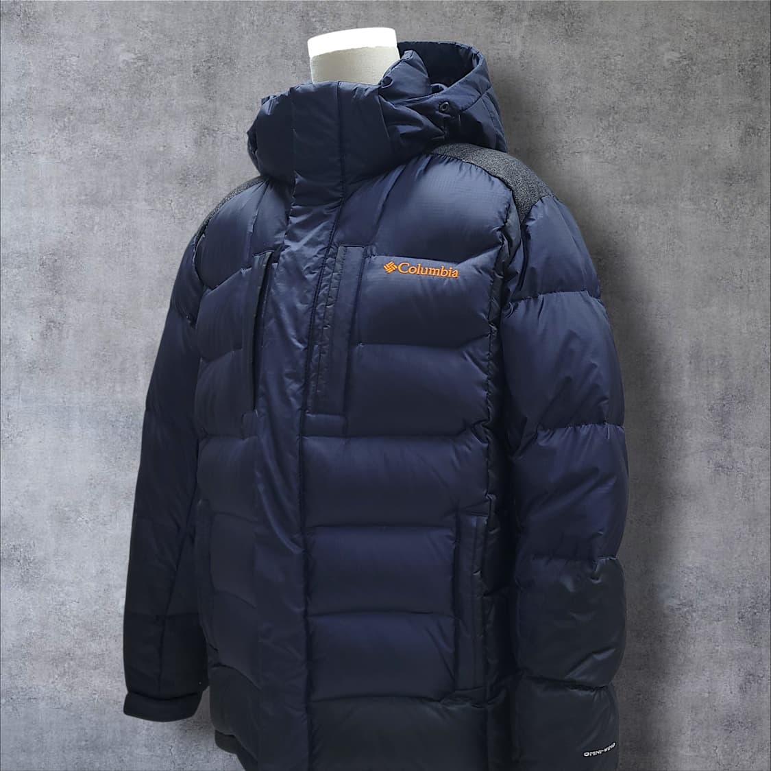 [L/100] 컬럼비아 네이비 옴니윈드 블럭 덕 다운 패딩 상품이미지3