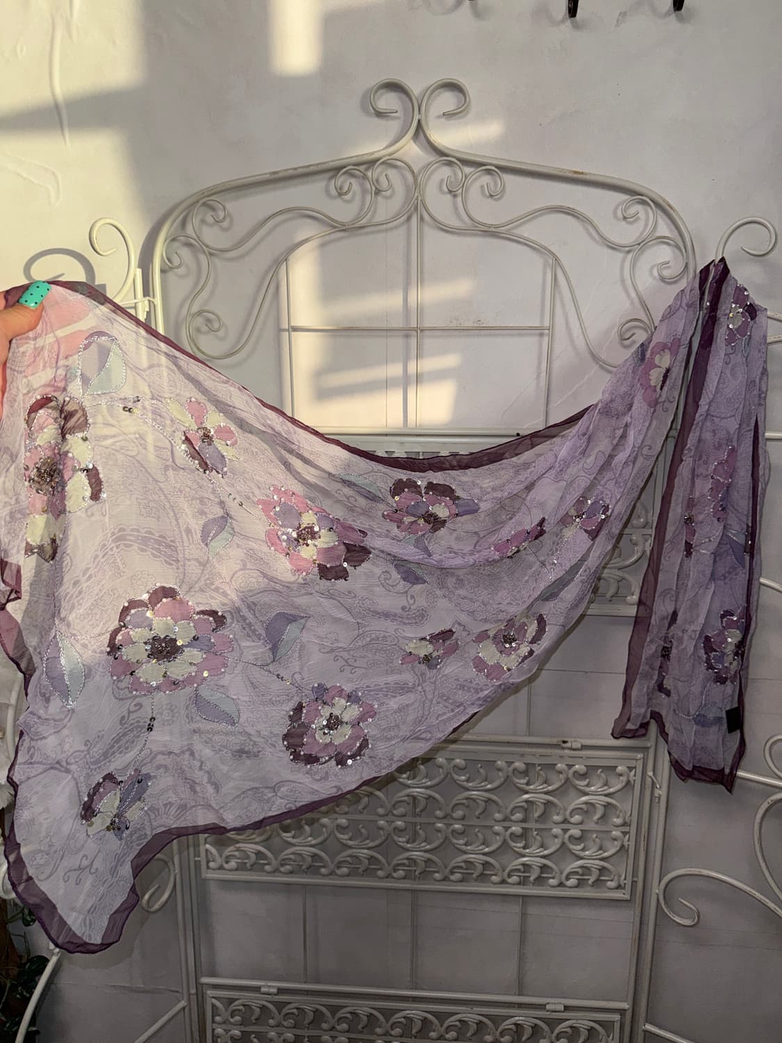 Metro City lavender flower beads scarf 상품이미지2