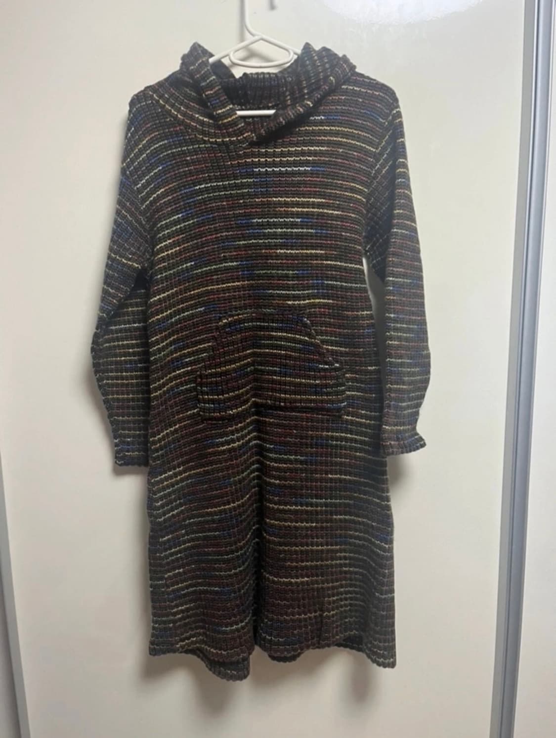 (반택포) 롱 믹스 후드 니트 상품이미지1