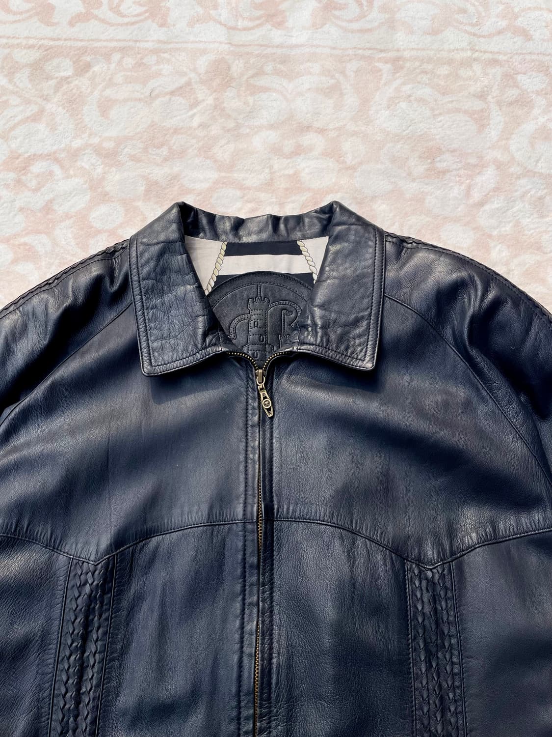 다크네이비 웨스턴 레더자켓 made in spain 상품이미지1