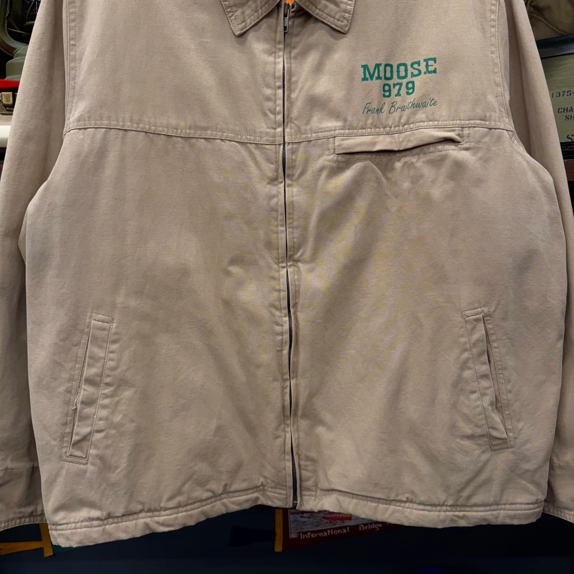 90s 빈티지 Moose 프린팅 블랭킷 라이닝 워크 디트로이트 자켓 상품이미지4