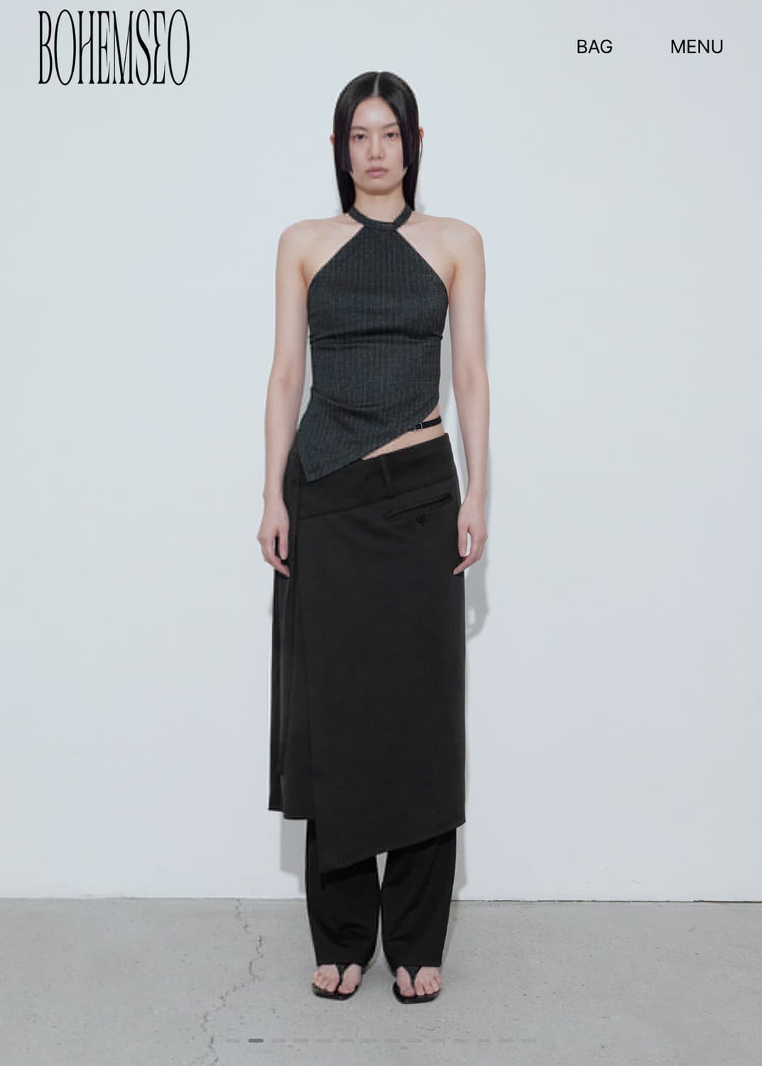 보헤미안서울 RHOMBUS HALTER TOP, STRIPE 상품이미지1