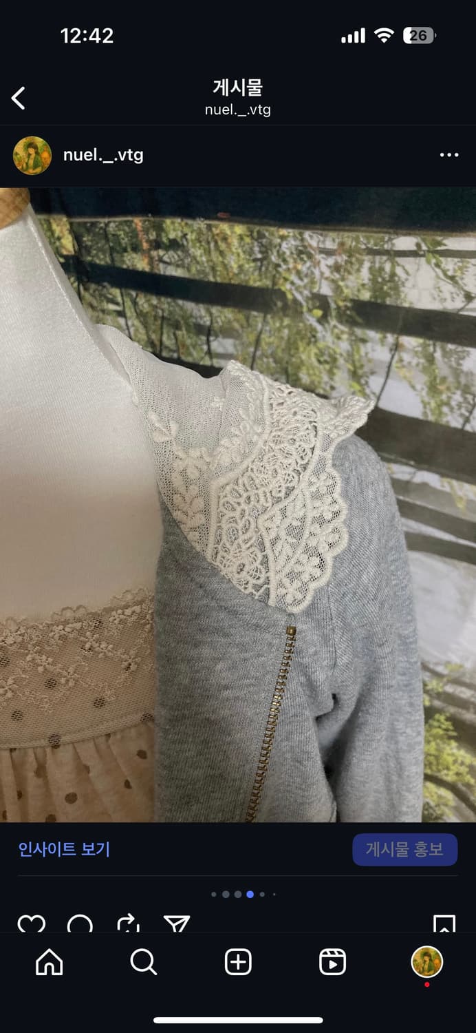 빈티지 얼스뮤직 레이스 후드집업 상품이미지4