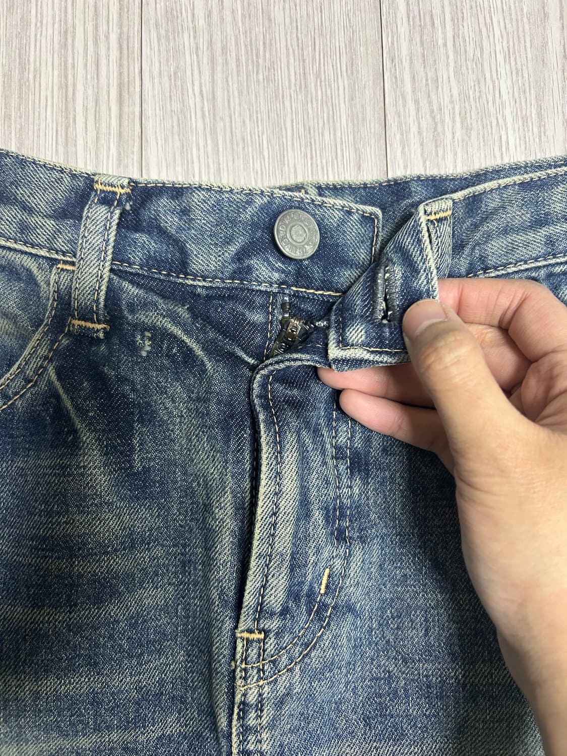 빈티지 중청 미디 치마 상품이미지2