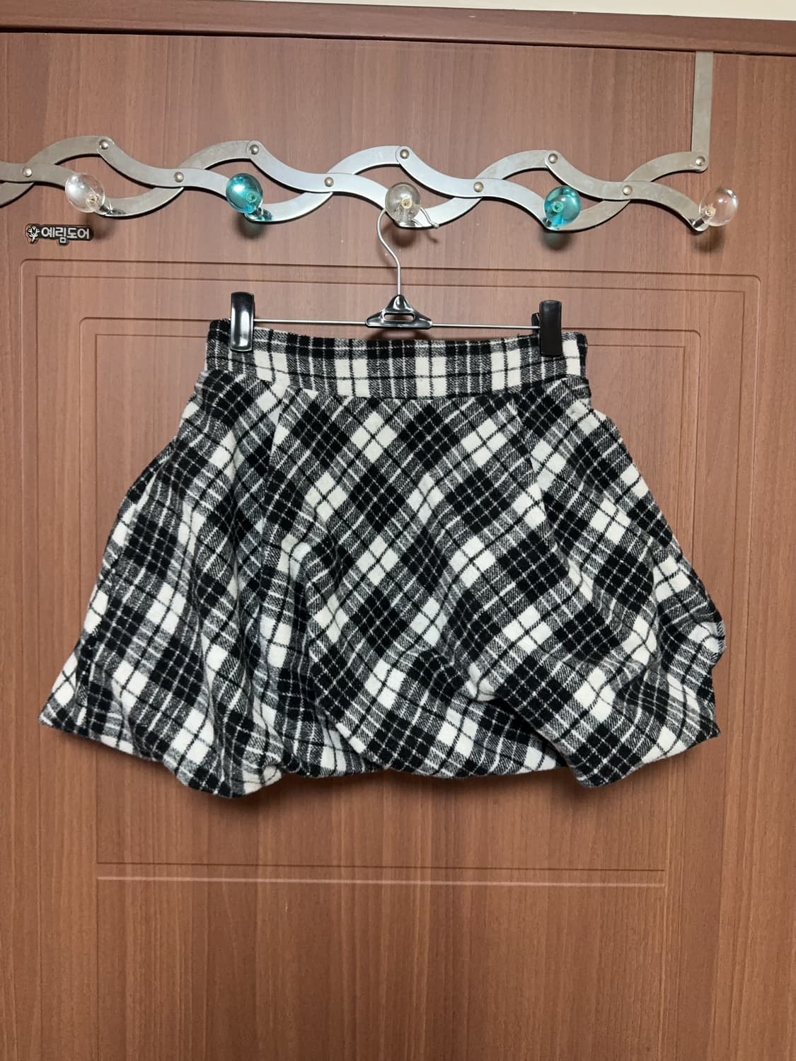 공겜여주 오네 갸루 일본 빈티지 블랙 체크 벌룬 치마 스커트 상품이미지1