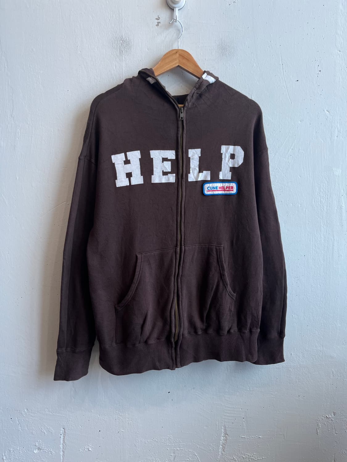 CUNE HELP 풀집업 후드 브라운 Made in JAPAN 상품이미지2