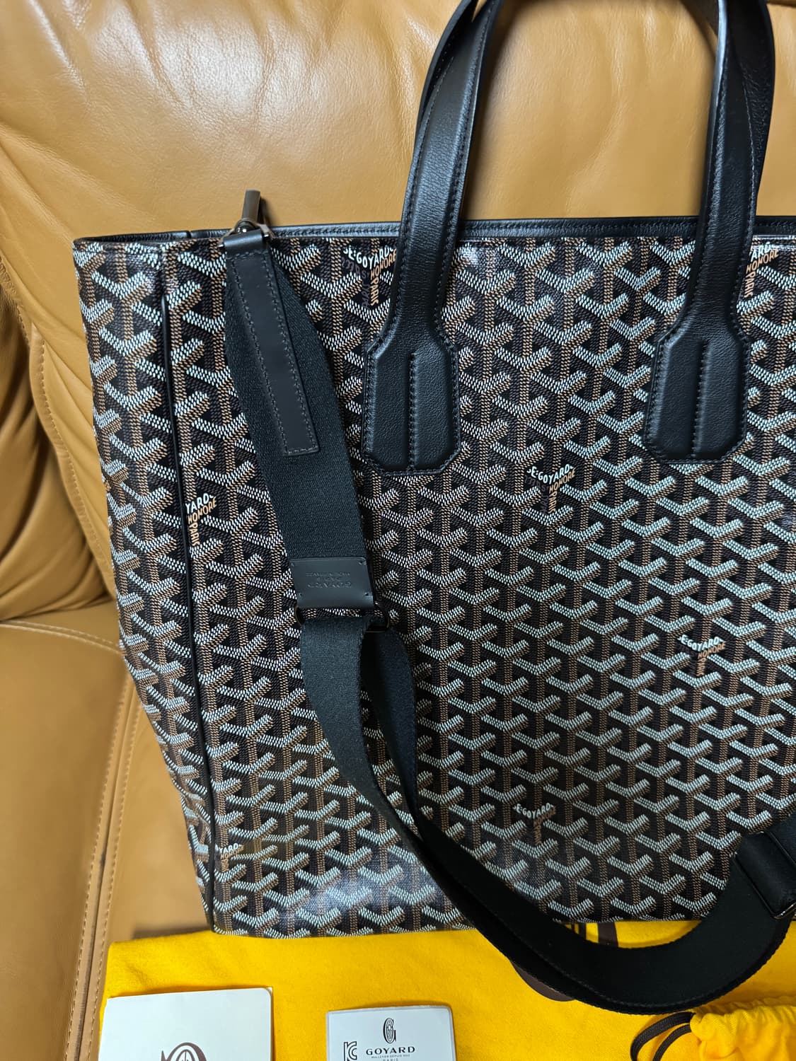 고야드 볼테르 토트백 정품 + 스트랩 정품 (더스트) 1회 착용 민트 상품이미지2