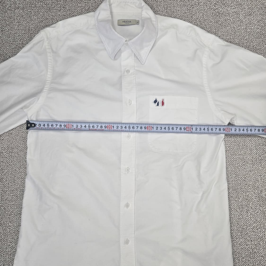 0180.아가타 화이트 스코티  자수 포인트 셔츠L 상품이미지7