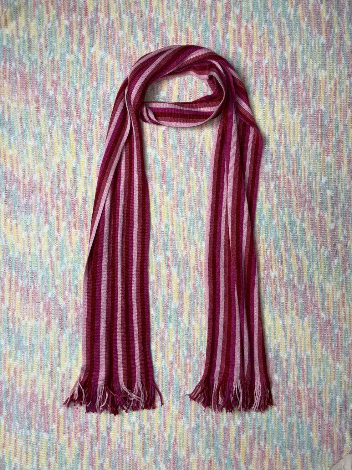 핑크 스트라이프 머플러 상품이미지1