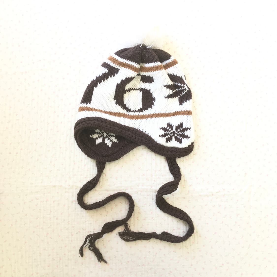 JPN/ 눈꽃이어플랩 모리걸비니 비니 폼폼이비니 눈꽃비니  상품이미지3