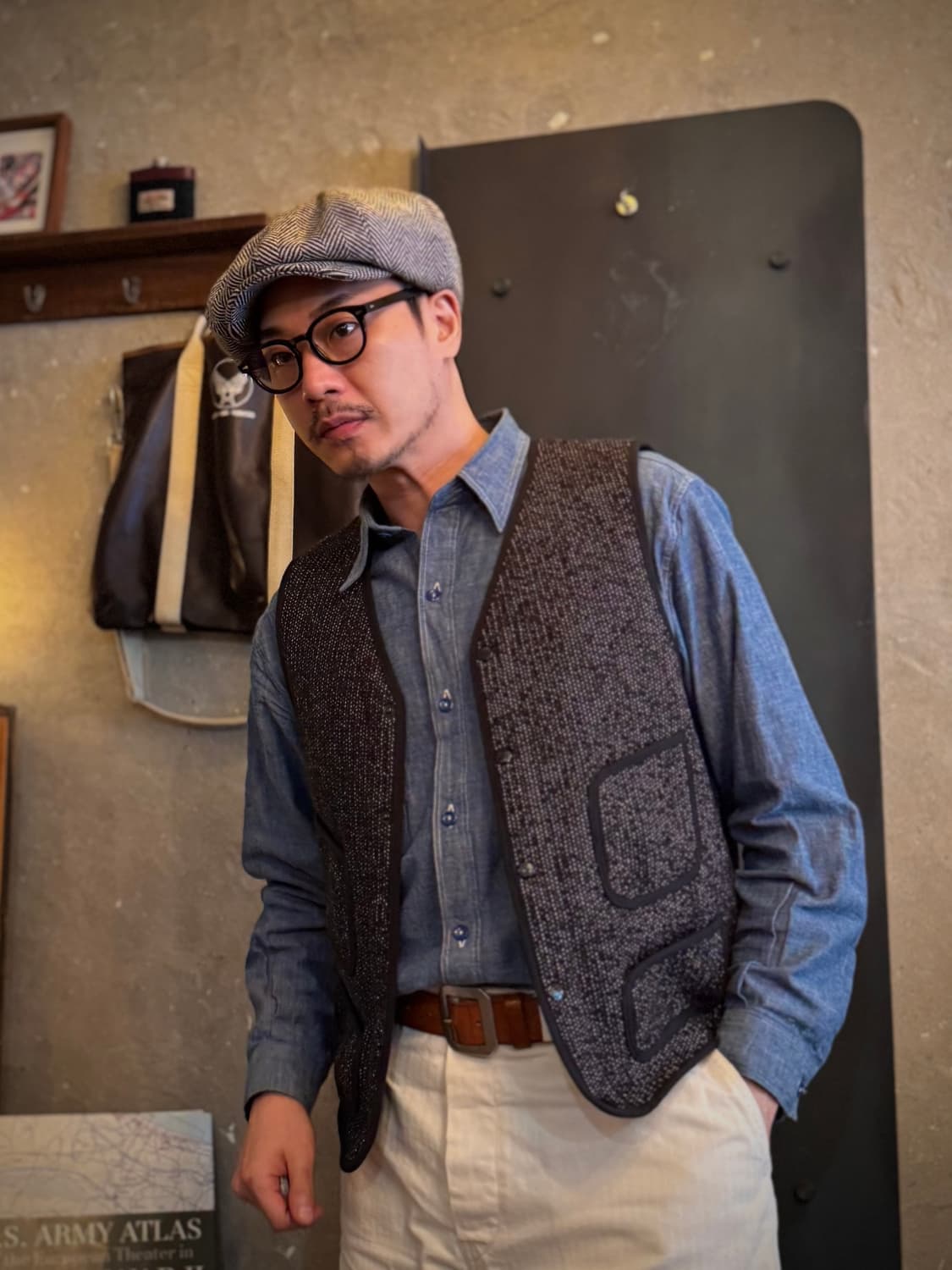 브라운스비치 v넥 베스트 44사이즈(네이비) 상품이미지5