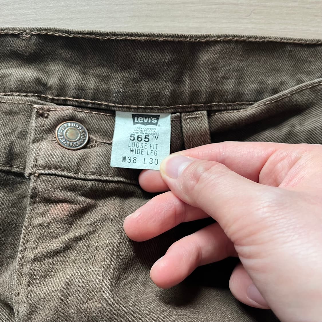 [38X30] 90s 빈티지 리바이스 565 브라운 made in usa 상품이미지2