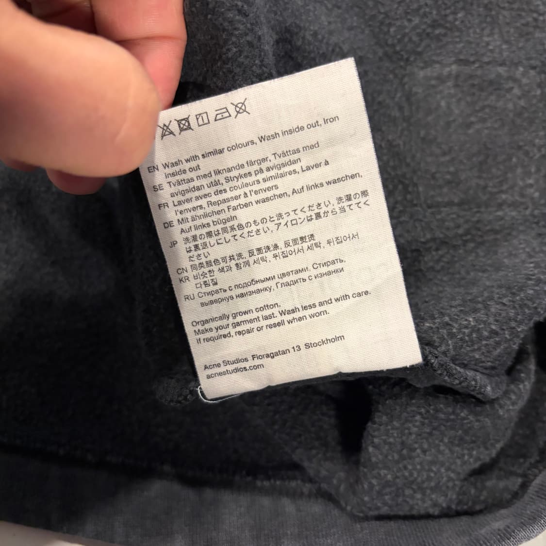 [M] 아크네 스튜디오 워싱 다잉 반팔티셔츠 블랙 D843 상품이미지8