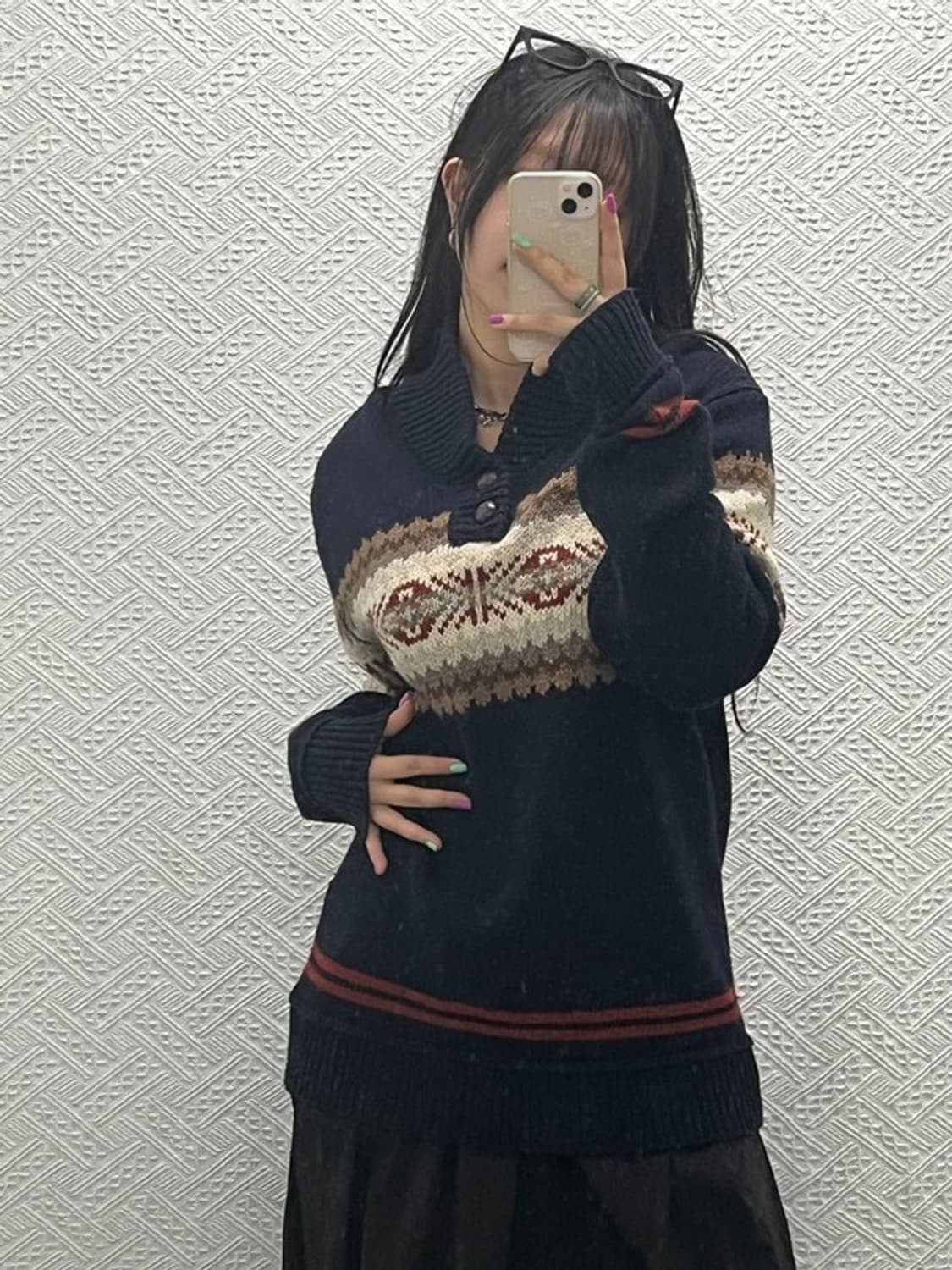 리바이스 노르딕 울 코위찬 홀리데이 숄카라 니트 L C06616 상품이미지1