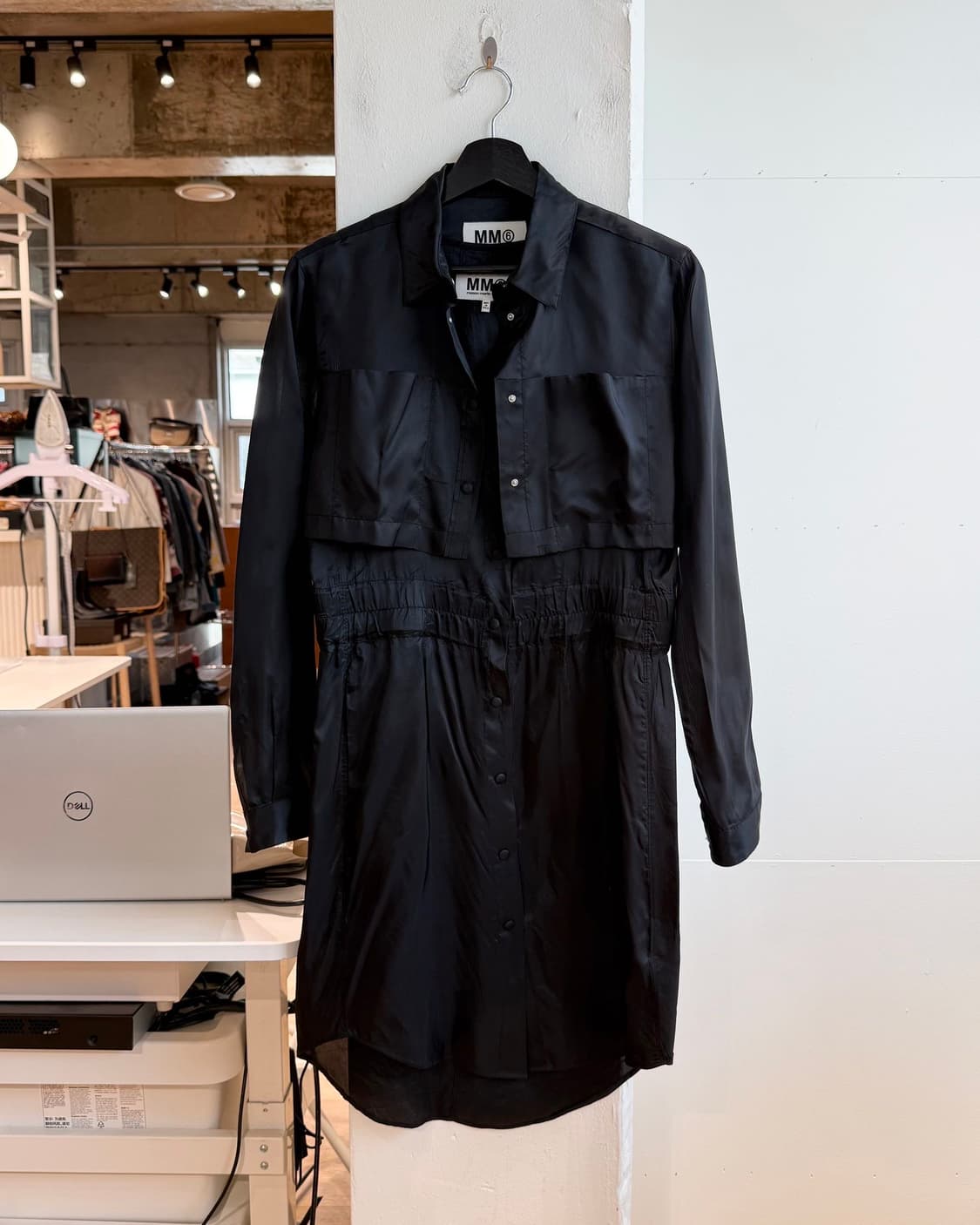 mm6 블랙 아세테이트 셔츠 원피스  상품이미지2