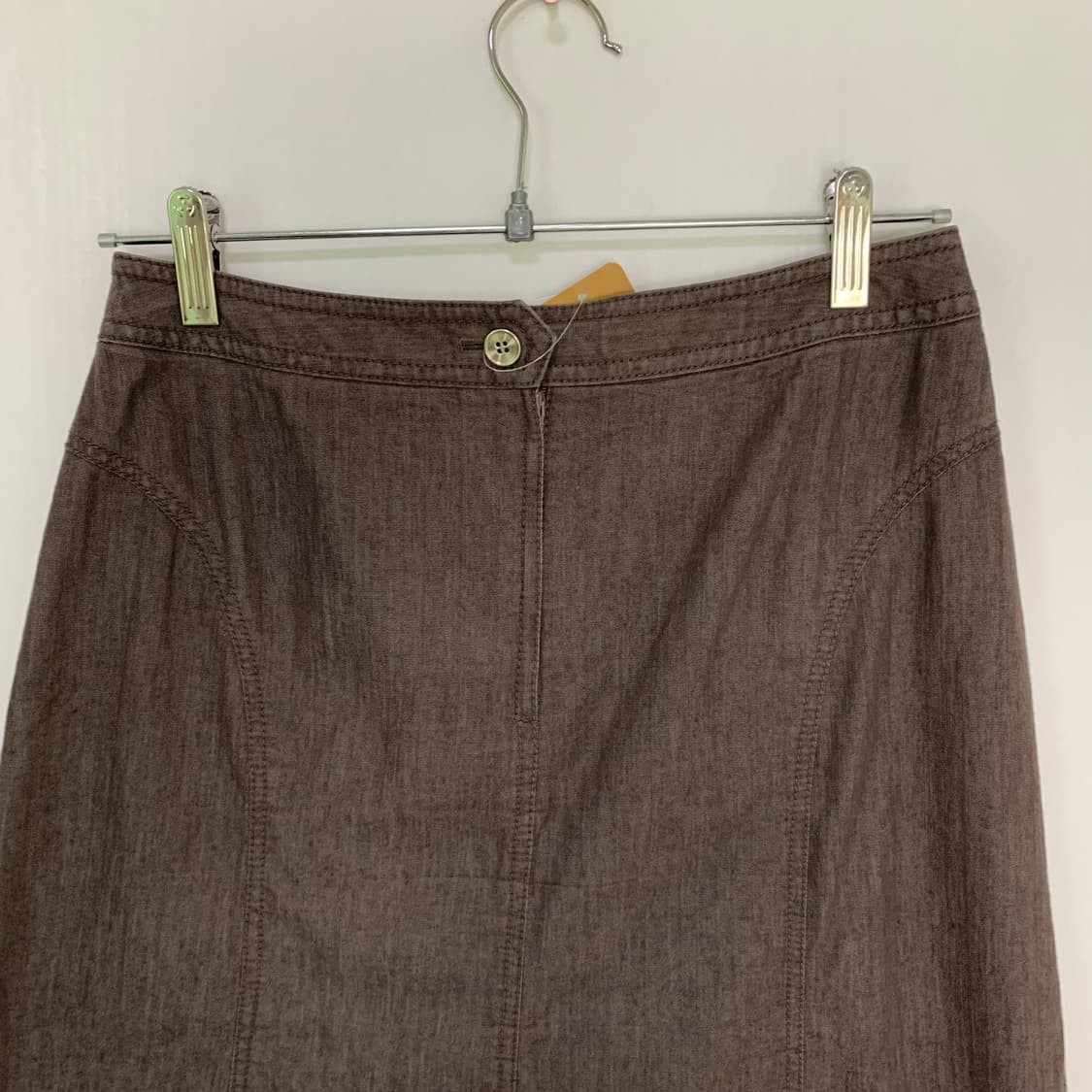아쿠아스큐텀 빈티지 린넨 혼용 미디 스커트 다크 브라운 26-27인치 상품이미지3