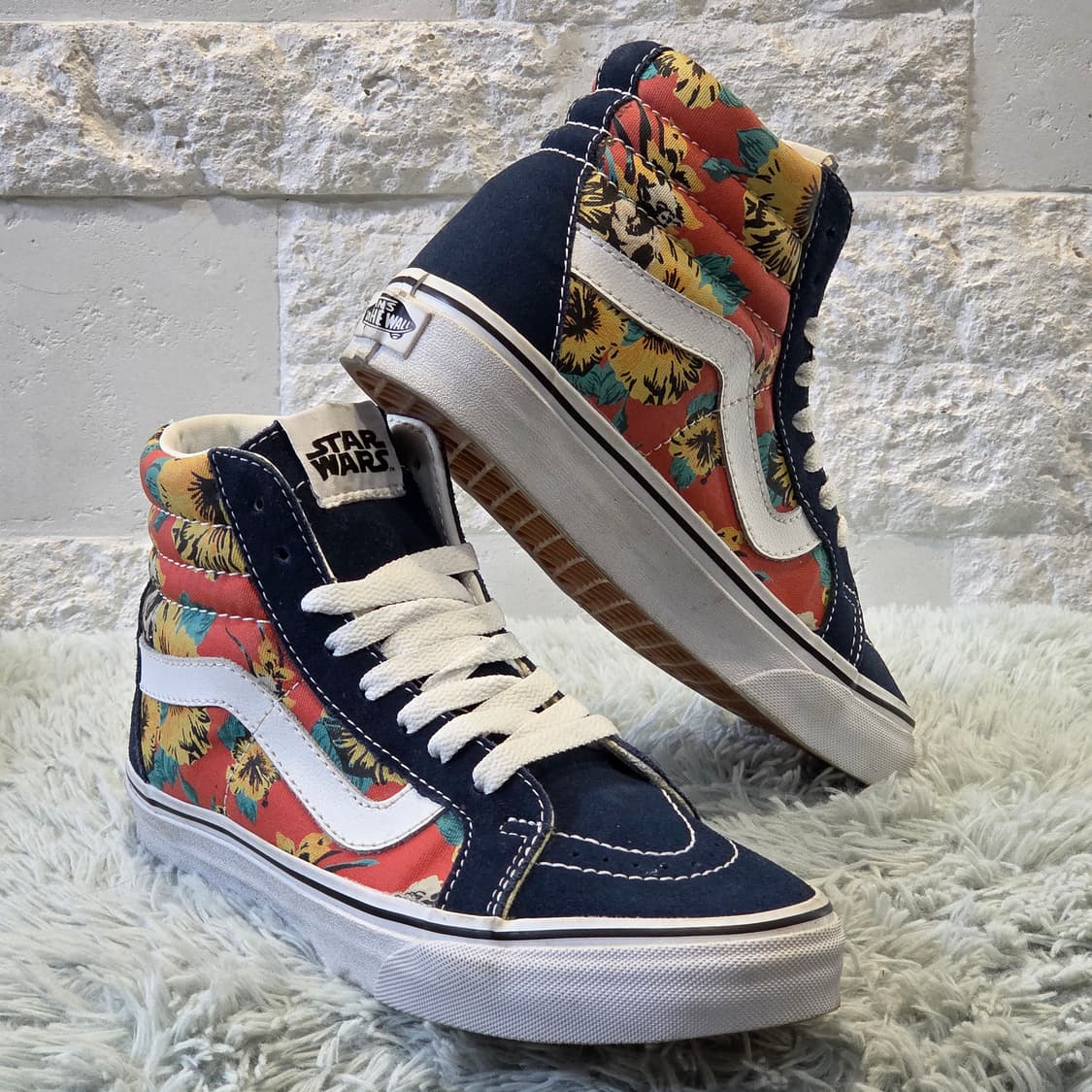 4q-4:반스 스타워즈 스케이트-하이 플로럴 패턴 (약 22.5cm) 상품이미지4
