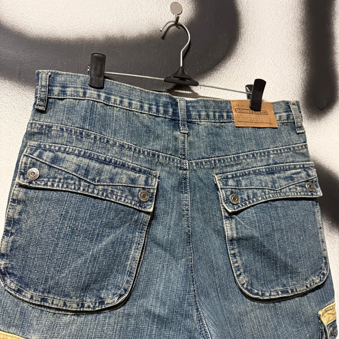 VTG 빈티지 배색 포켓 디테일 워싱 와이드 카고 데님 팬츠 상품이미지7