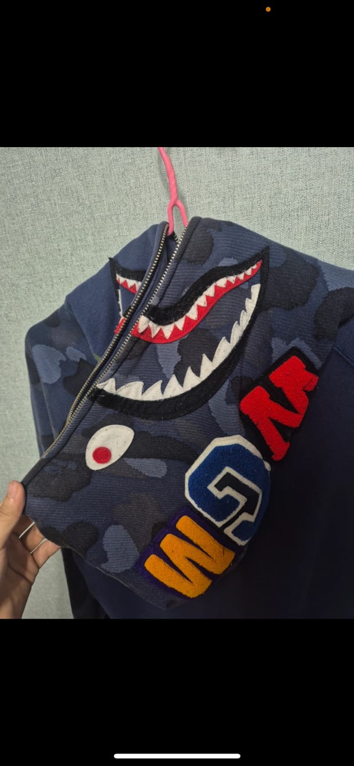 베이프 BAPE 샤크 후드집업 XL 네이비 상품이미지1