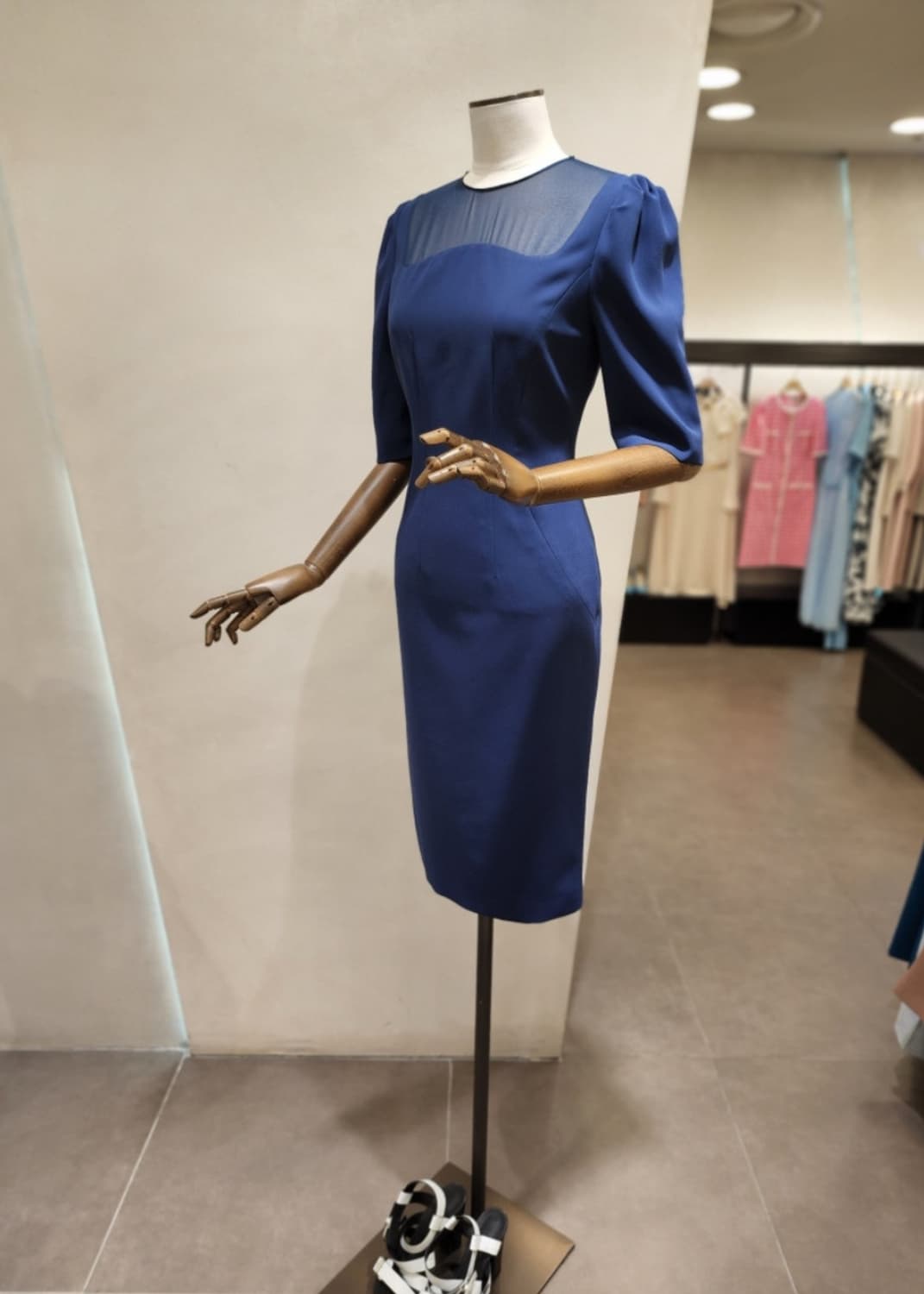 모조에스핀 스퀘어 시스루 원피스 66사이즈 상품이미지4