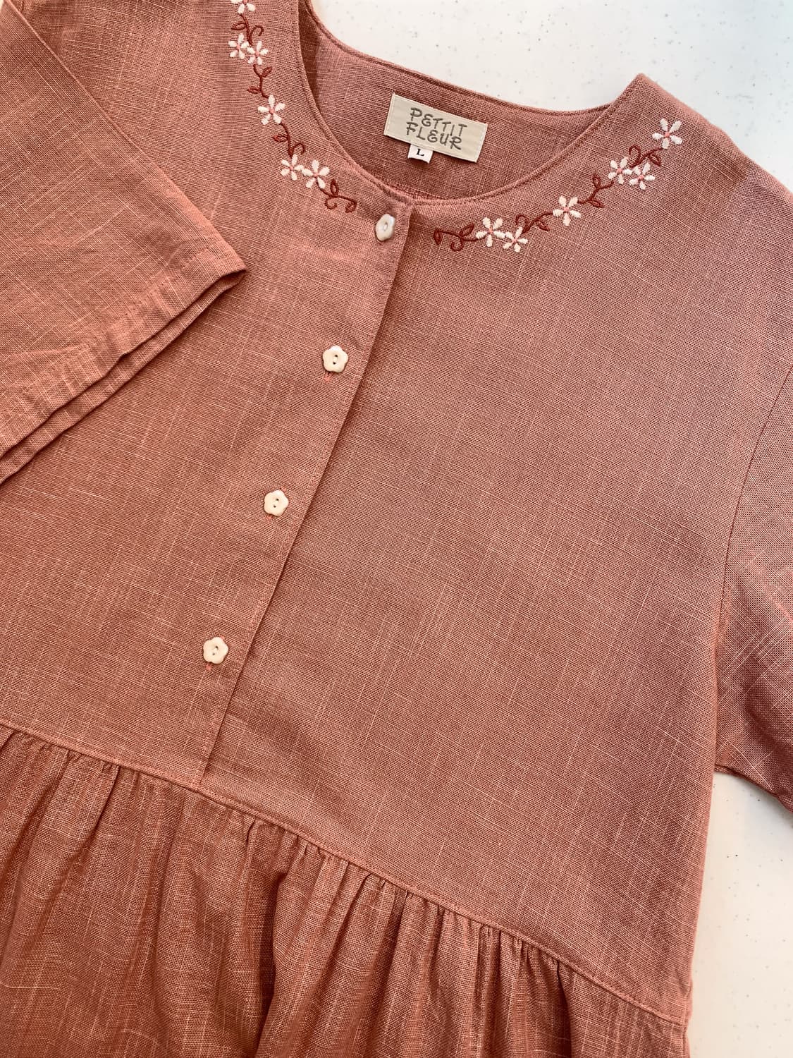 66 핑크 린넨 롱 원피스 상품이미지5